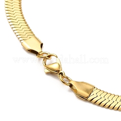 Collana a spina di pesce in acciaio inossidabile 304 placcata ionica (ip) per uomo e donna&nbsp;X-NJEW-E076-04E-G