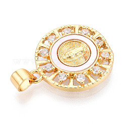 Pendenti in zirconi cubici trasparenti in micro pavè di ottone&nbsp;KK-N268-83G