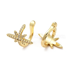 Orecchino a polsino con micro pavé di zirconi cubici placcati in ottone&nbsp;EJEW-C086-13G