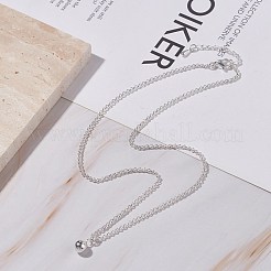 Collana con ciondolo a sfera rotonda in acciaio inossidabile 304 con catene rolo per uomo e donna&nbsp;NJEW-JN03845-01