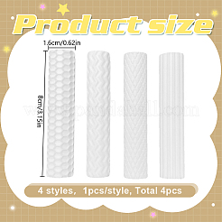4 Stück Kunststoff-Texturrolle aus Polymer-Ton zur Herstellung von Ohrringen&nbsp;DIY-WH0622-471C