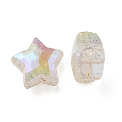 Placcatura uv perle acriliche crackle trasparenti iridescenti arcobaleno&nbsp;OACR-P010-09E