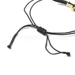 Bracciali intrecciati con perline intrecciate in ottone con micro pavé di zirconi per coppia migliore amica&nbsp;BJEW-JB06794