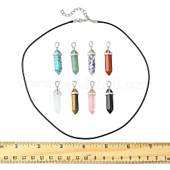 DIY-Sets zur Herstellung von Halsketten aus natürlichen und synthetischen Edelsteinen und gewachsten Kordeln&nbsp;DIY-FS0008-04B