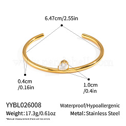 Bracelet jonc ouvert en acier inoxydable 304 serti de zirconiums cubiques transparents en forme de larme&nbsp;LG0836
