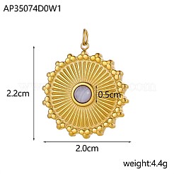 Anhänger aus Edelstahl 304 und Perlen aus natürlichen und synthetischen Edelsteinen&nbsp;STAS-OY005-99G