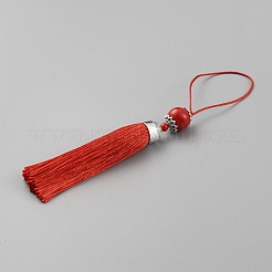 Decorazioni grandi pendenti con nappe in poliestere&nbsp;HJEW-TAC0019-01I