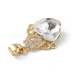 Véritable 18k plaqué or placage en laiton micro pave clair pendentifs en zircone cubique&nbsp;KK-C015-30G-14