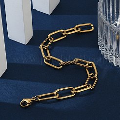 Ionenplattierung (IP) 304 Edelstahl-Büroklammer-Kettenarmbänder&nbsp;BJEW-F412-02G