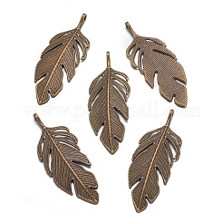 Pendente grande a foglia in lega stile tibetano&nbsp;X-PALLOY-A15448-AB