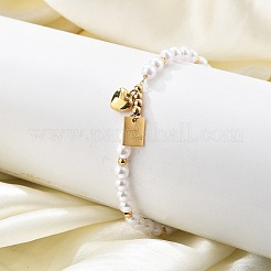 Bracelets à breloques en acier inoxydable 304 avec placage ionique (IP) pour femmes&nbsp;BJEW-P345-05G