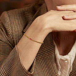 Bracelets à maillons en acier inoxydable 304 sertis de zirconiums cubiques pavés&nbsp;FS-WG4804B-08