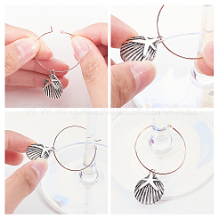 Messing Weinglas Charm Ringe&nbsp;KK-PH0036-51RG
