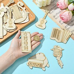 30 ensemble de pendentifs en bois vierges non finis pour les arts de la peinture&nbsp;WOOD-CJC0005-59