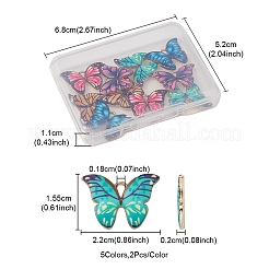 10pcs pendentifs en alliage imprimé 5 couleurs&nbsp;ENAM-YW0003-19