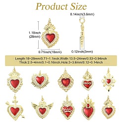 10 pz 10 stili pendenti in ottone grado aaa zirconia cubica&nbsp;KK-CJ0003-07