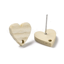 Ohrstecker aus Eschenholz&nbsp;EJEW-N017-011E