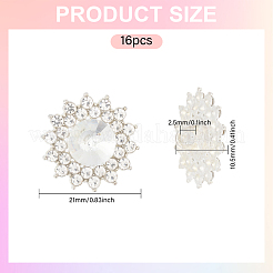16 Stück Legierungs-Strass-Ösenknöpfe&nbsp;BUTT-MA0001-07