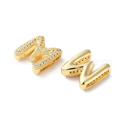 Placage en rack laiton micro pave breloques à glissière en zircone cubique&nbsp;KK-C084-34G-M