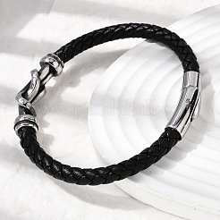 Pulseras de cordón de cuero de microfibra trenzada&nbsp;BJEW-A092-01B-AS