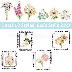 20 Stück 10 Arten Legierung Emaille Anhänger&nbsp;ENAM-SC0006-74