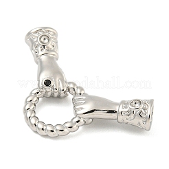 Fermoirs à lanière repliables en laiton avec zircone cubique de micro pave&nbsp;KK-P277-42P