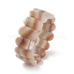 Ovale Stretch-Armbänder aus natürlichem Spitzenachat für Frauen und Männer&nbsp;BJEW-C097-04B
