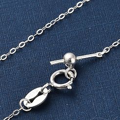 925 collar deslizante ajustable con cadena de cable de plata esterlina para mujer&nbsp;NJEW-U030-01S-01