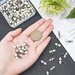 100 pieza de 2 estilos de eslabones giratorios de pesca luminosos de acero inoxidable 304&nbsp;FIND-FH0001-83