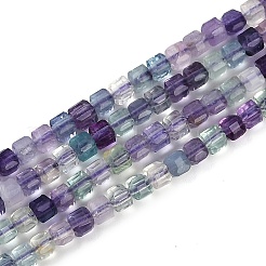 Fluorit natürlichen bunten Perlen Stränge&nbsp;G-P553-E01-02
