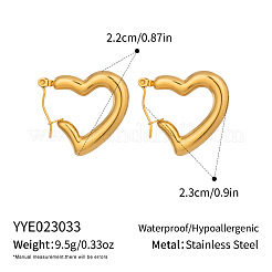 Orecchini a cerchio a forma di cuore in acciaio inossidabile 304 per donna&nbsp;NV8821
