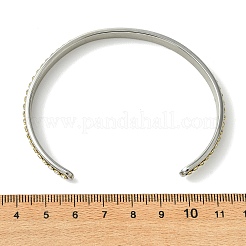 Bracciali aperti in ottone con strass di cristallo e acciaio inossidabile 201&nbsp;BJEW-JB14318-01