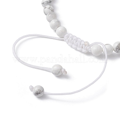 Braccialetto con perline intrecciate con conchiglia naturale e howlite&nbsp;BJEW-JB09779