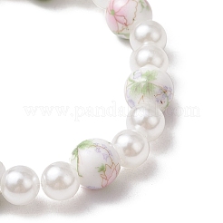 Stretch-Armbänder aus ABS-Kunststoff mit runden Perlen und Kunstperlen für Frauen&nbsp;BJEW-JB11606-03