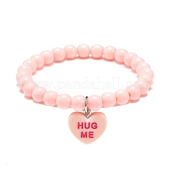 6 stücke 6 farbe bonbonfarbe acryl runde perlen stretch-armbänder set&nbsp;BJEW-JB08985
