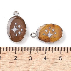 Natürlichen Tigerauge oval Anhänger&nbsp;G-C102-07P-06