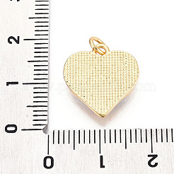 Ciondoli a forma di cuore con malocchio in conchiglia naturale e pavé in ottone&nbsp;KK-N268-08G