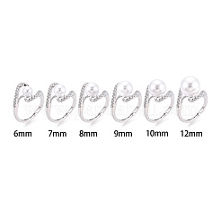 Verstellbare Ringfassungen aus Messing mit Mikropflaster und klarem Zirkonia&nbsp;KK-T076-62P