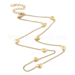 Ionenbeschichtung (IP) 304 Edelstahl Herz Gliederkette Halsketten für Frauen&nbsp;NJEW-F328-01G
