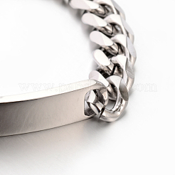 Anlaufgeschützte ID-Armbänder aus Panzerketten aus Edelstahl 304&nbsp;STAS-M175-07P
