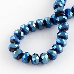 Chapelets de perles en verre électroplaqué&nbsp;EGLA-R080-12mm-M