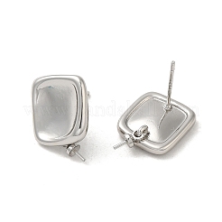 Quadratische Ohrstecker aus Messing&nbsp;KK-M270-24G
