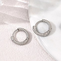 Boucles d'oreilles créoles torsadées en acier inoxydable 304&nbsp;SA-CBA46AF-27P-01