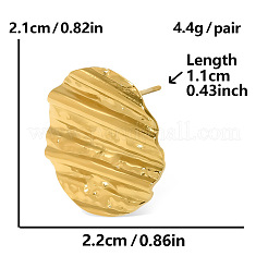 Elegantes pendientes ovalados de acero inoxidable 304&nbsp;BM7632-2