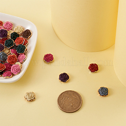100 Stück 10 Farben undurchsichtige Harzblumen-Cabochons&nbsp;CRES-YS0001-06