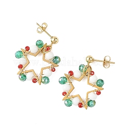 Boucles d'oreilles pendantes en laiton et verre&nbsp;EJEW-TA00824
