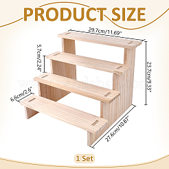 4-stöckige Aufbewahrungs- und Displayständer aus Holz für Actionfiguren&nbsp;ODIS-WH0038-306A