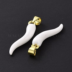 Emaille-Anhänger mit Zahnstangenbeschichtung aus Messing&nbsp;KK-C008-19G-03