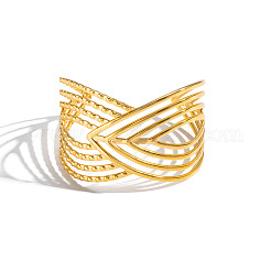 Brazaletes vintage de acero inoxidable 304 con diseño cruzado y puño abierto para mujer.&nbsp;PH5824