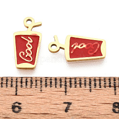 Breloques en émail en acier inoxydable 304&nbsp;STAS-T065-66G-01